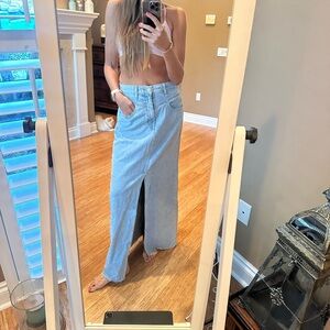 SLVRLAKE Light Blue Denim Maxi Skirt